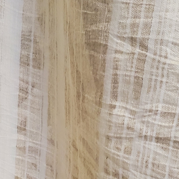 Vintage 1980's Blue Ice Gold Leaf Print Linen Blend Wide Leg Pants 16 - Picture 4 of 6